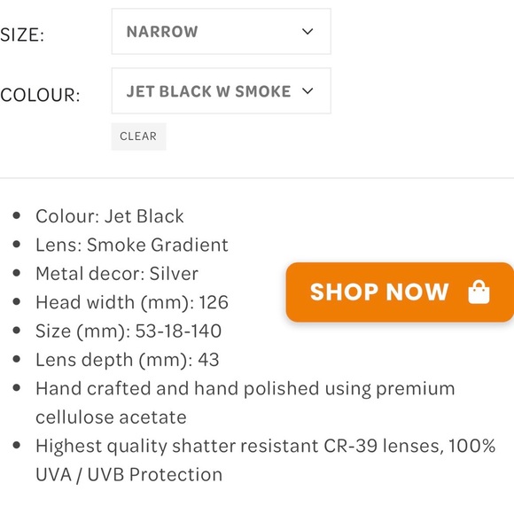 Yunizon Carezz Narrow Sunglasses - Jet Black $243 - Picture 3 of 8